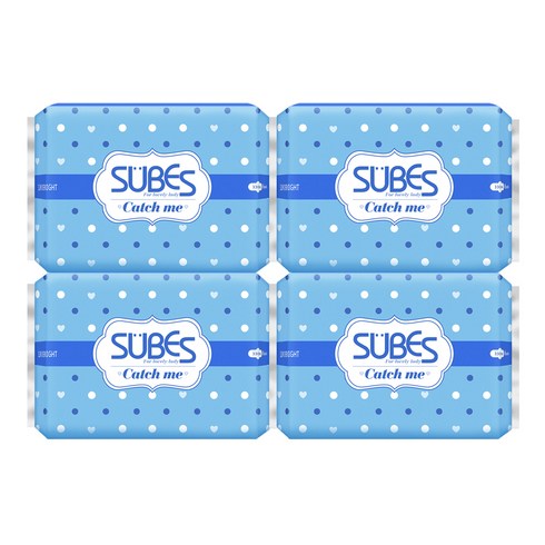 슈베스 캐치미슬림 생리대 날개형, 오버나이트, 8개입, 4개