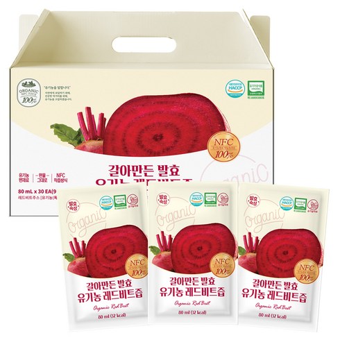 유기농마루 정품 갈아만든 발효 레드비트즙, 80ml, 30개