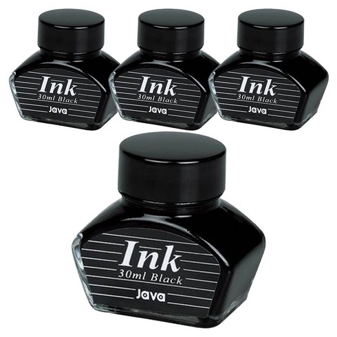 자바펜 만년필 병잉크 30ml, 4개, 흑색