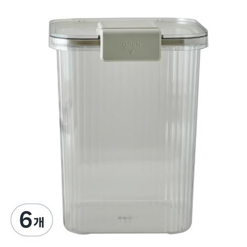 한샘 클리어 쌀통 10kg +계랑컵, 투명, 6개