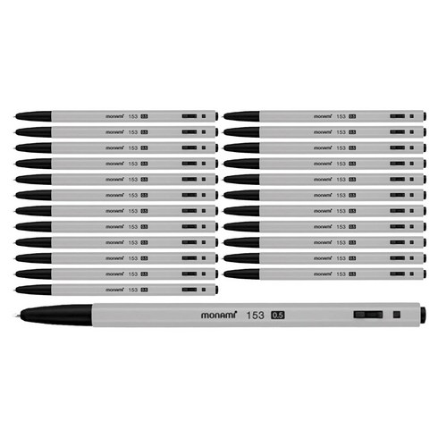 모나미 153 유성볼펜 0.5mm, 흑색, 24개