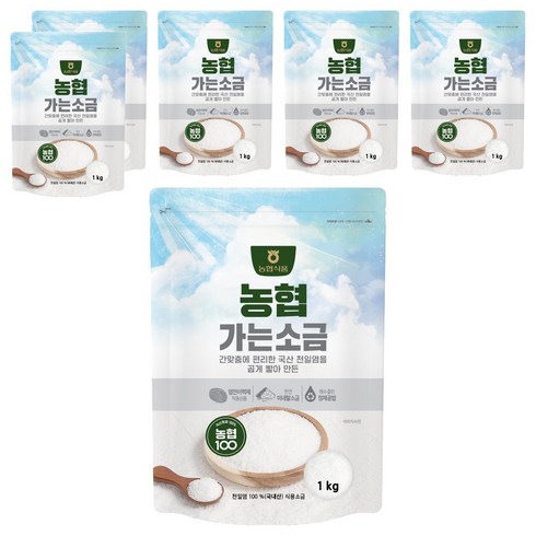 농협100 가는소금, 1kg, 6개