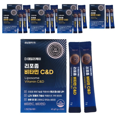 경남제약 데일리케이 리포좀 비타민C&D 30포, 60g, 8개