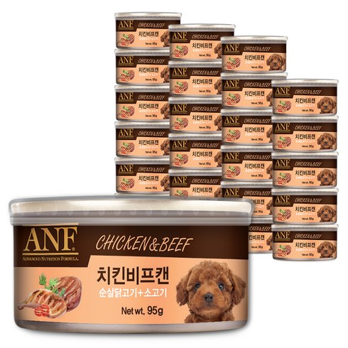 ANF 강아지 치킨비프캔, 혼합맛(순살닭고기/소고기), 95g, 24개