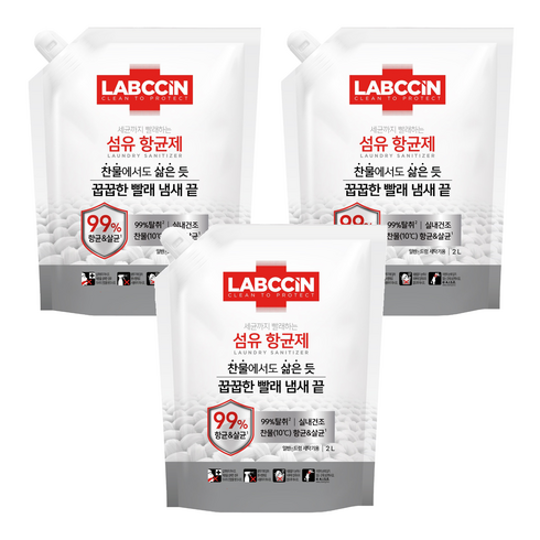 랩신 섬유 항균제 상쾌한 솔잎향 리필, 2L, 3개