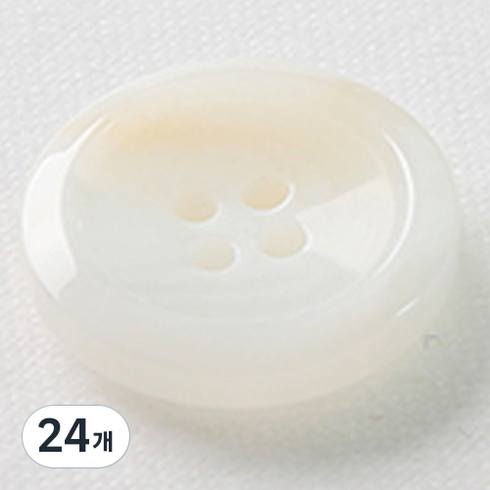 HR빅버튼 각시봉 단추 23mm, 화이트, 24개