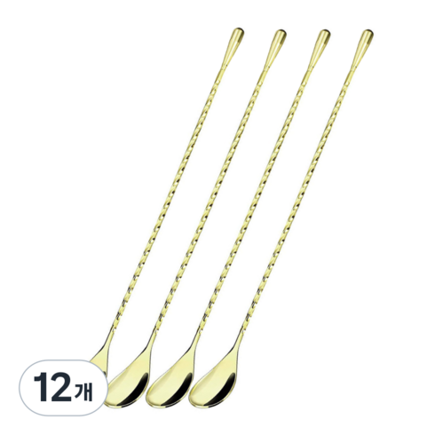 착한살림 스텐304 바스푼 30cm, 골드, 12개