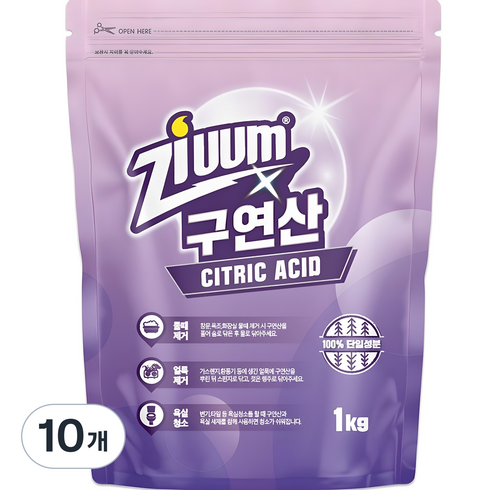 슈가버블 지움 분말 구연산, 1kg, 10개