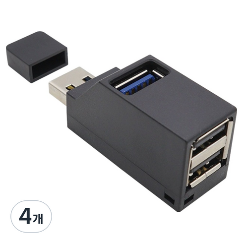 컴스마트 3포트 무전원 썸타입 USB허브 USB3.0 / USB2.0 BT810, Black, 4개