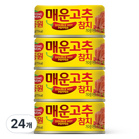 동원참치 매운 고추참치 통조림, 135g, 24개