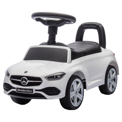 펀엔베이비 벤츠 C Class 무소음붕붕카, 화이트 + 블랙, 1개