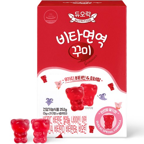 듀오락 비타면역 꾸미 비타민 젤리, 84정, 1개