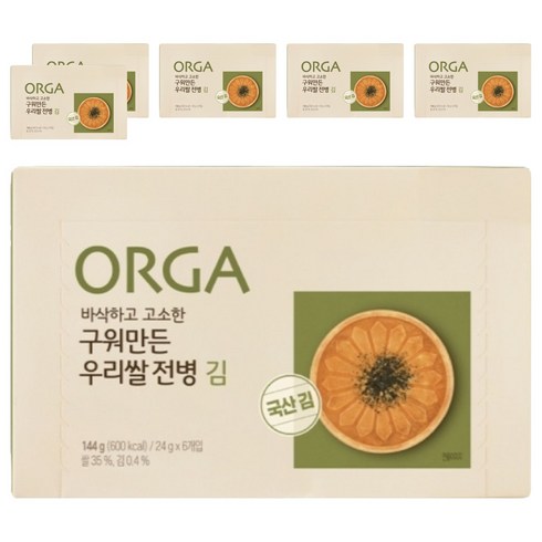 올가홀푸드 구워만든 우리쌀 전병 김, 6개, 김맛, 144g