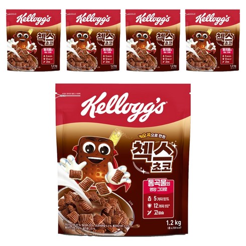 켈로그 오곡으로 만든 첵스 초코 시리얼, 1.2kg, 5개