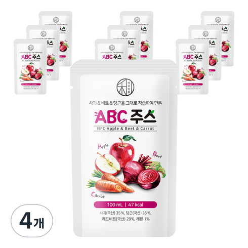바로이즙 ABC 주스 10p, 100ml, 4개