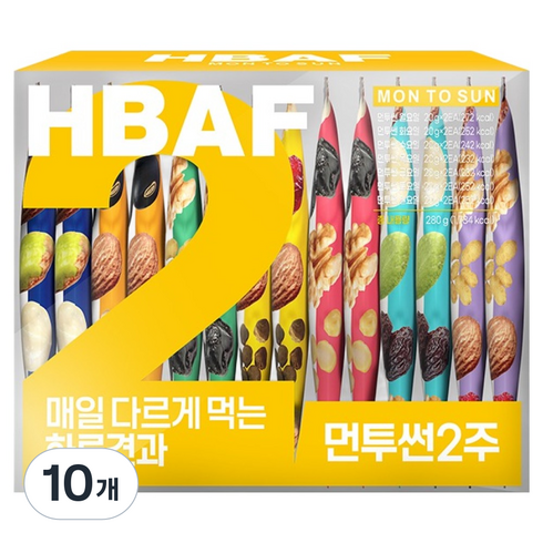 바프 먼투썬 2주 하루견과 280g, 10개