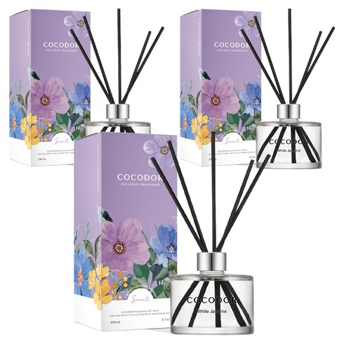 코코도르 시그니처 디퓨저, 화이트쟈스민, 200ml, 3개