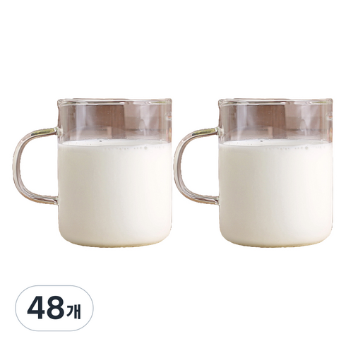 마카 내열 머그컵 300ml M-05, 투명, 48개