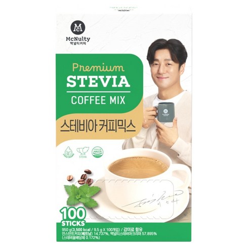 맥널티커피 스테비아 커피믹스, 9.5g, 100개입, 1개