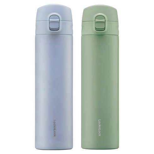 락앤락 데일리 슬림핏 원터치 텀블러, 블루, 그린, 400ml, 2개