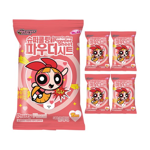 미스사사 슈퍼 쿨링 파우더 시트 데오드란트 플로럴 15p, 87g, 5개