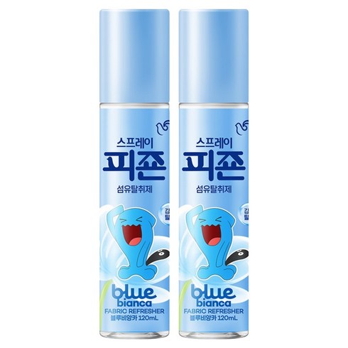 피죤 스프레이 강력 섬유탈취제 블루비앙카, 120ml, 2개