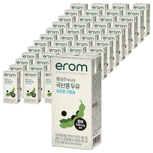 이롬 황성주 박사의 국산콩 두유 검은콩 고칼슘, 190ml, 48개