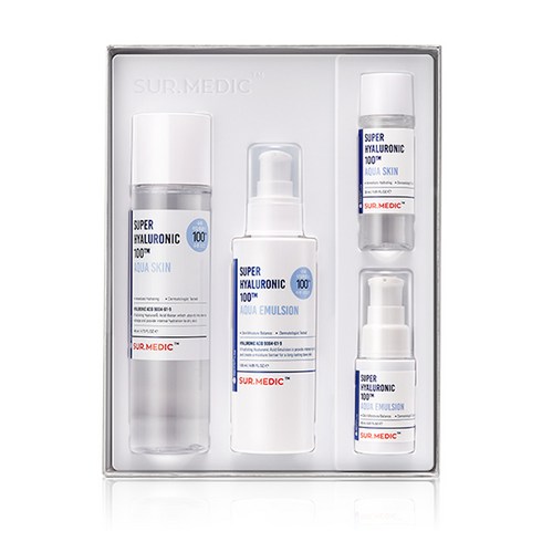 써메딕플러스 수퍼히알루로닉 100TM 아쿠아 스킨 140ml + 30ml + 에멀전 120ml + 20ml 세트, 1세트
