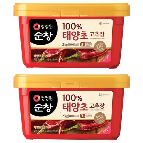 청정원순창 태양초 고추장, 2kg, 2개