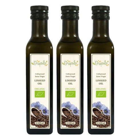 그라포일라 유기농 냉압착 엑스트라버진 아마씨유, 250ml, 3개