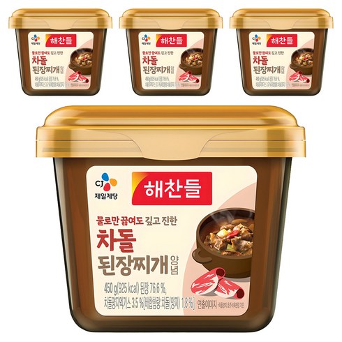 해찬들 물로만 끓여도 깊고 진한 차돌 된장찌개 양념, 450g, 4개