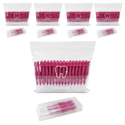 스마일브러쉬 치간 칫솔 I형 SSSS 레드, 0.6mm, 50개입, 5개