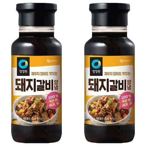 청정원 돼지갈비양념, 500g, 2개