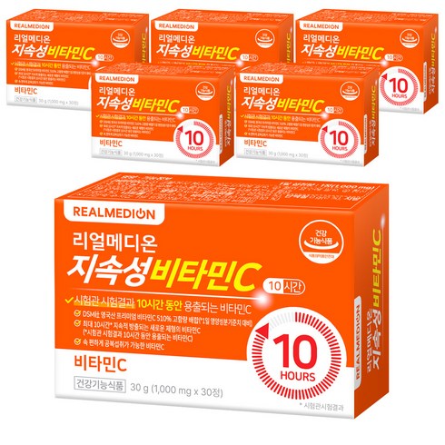 리얼메디 지속성 비타민C, 6개, 30정