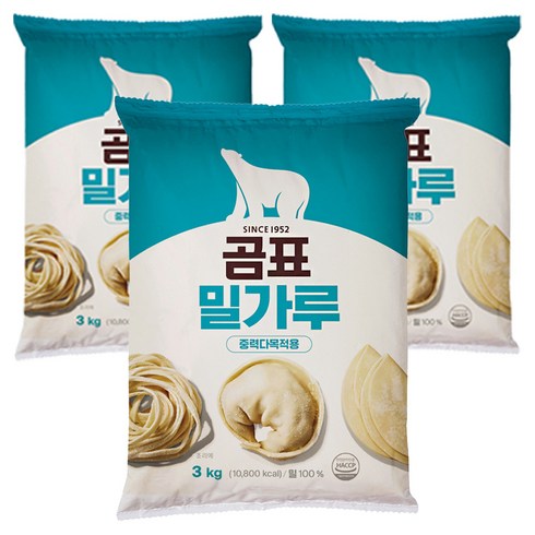 곰표 중력 다목적용 밀가루, 3kg, 3개