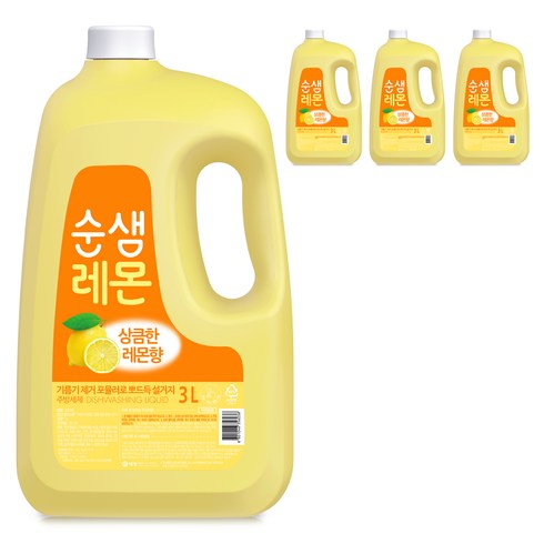 순샘 레몬 주방세제, 4개, 3L