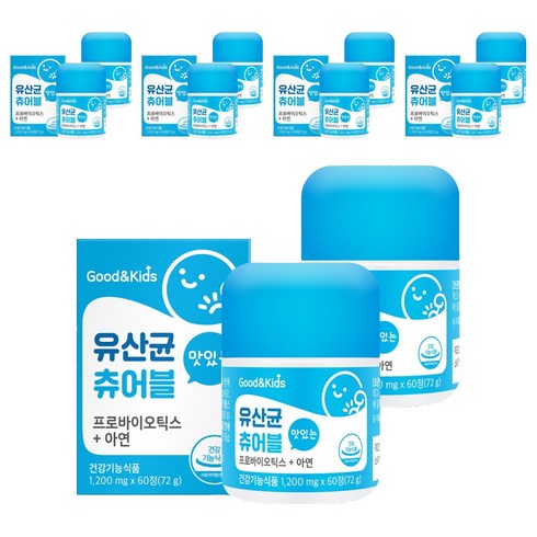 굿앤키즈 내츄럴플러스 유산균 츄어블, 60정, 10개