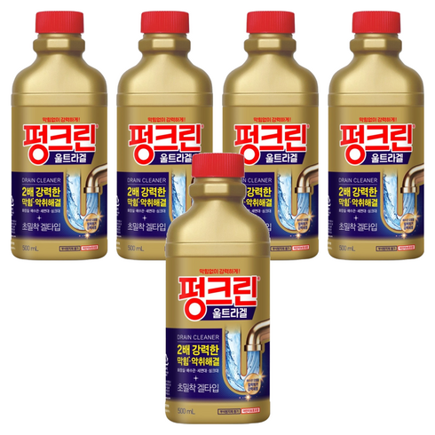 펑크린 울트라겔 배수관 세정제, 500ml, 5개