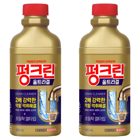 펑크린 울트라겔 배수관 세정제, 500ml, 2개