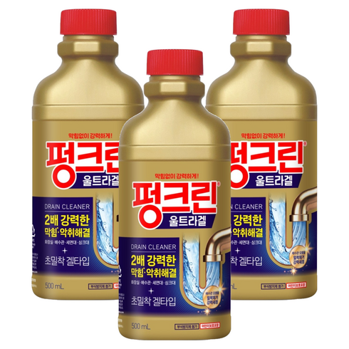 펑크린 울트라겔 배수관 세정제, 500ml, 3개