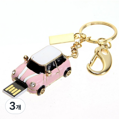 칼론 메탈 미니쿠퍼 메모리 USB 16GB, 핑크, 3개