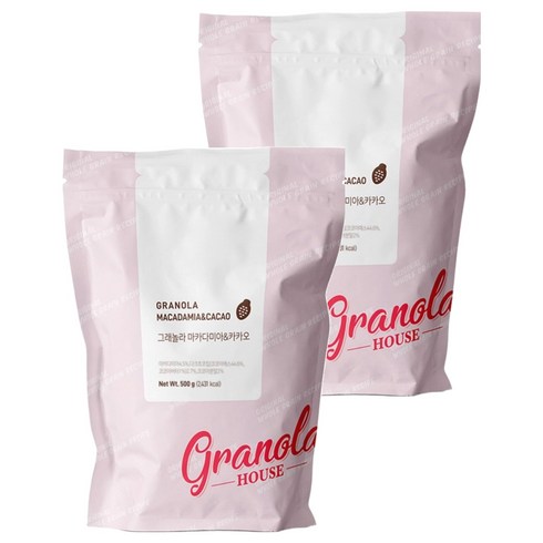 그래놀라하우스 마카다미아 앤 카카오 그래놀라 리필용, 500g, 2개