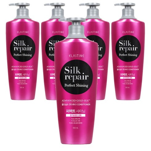 엘라스틴 퍼펙트 샤이닝 골드실크 컨디셔너 실크리페어, 550ml, 5개