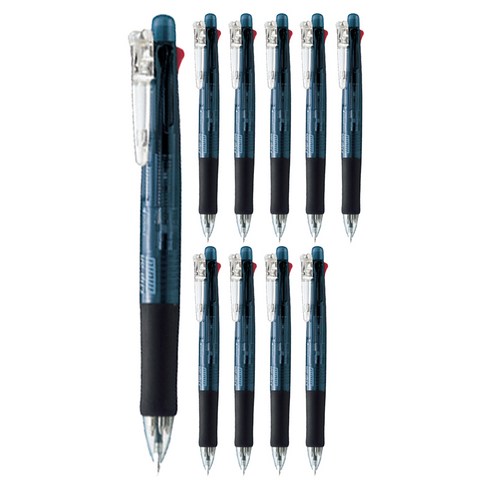 제브라 클립온 볼펜 0.7mm + 샤프 0.5mm 멀티펜 B4SA1, 블랙, 10개