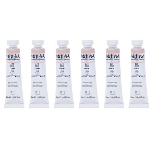 신한화구 전문가 한국화 물감 335 산호 6p, 20ml, 1색