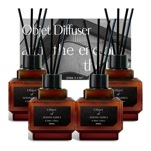 헤트라스 오브제 퍼퓸 디퓨저 선물세트, 수선화, 200ml, 4개