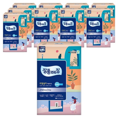 잘풀리는집 리얼실키 천연펄프 미용티슈 2겹, 250매입, 30개