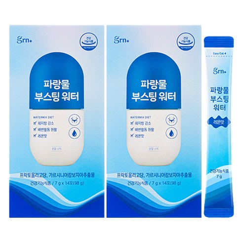 GRN 파랑물 부스팅 워터 마시는 쾌변 다이어트 14p, 98g, 2박스