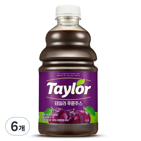 테일러 푸룬 주스, 946ml, 6개