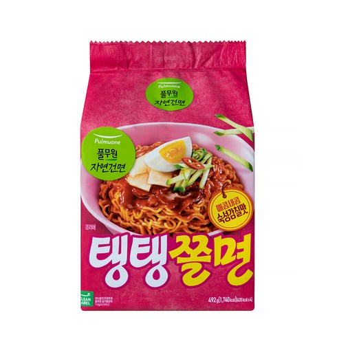 풀무원자연건면 탱탱쫄면, 123g, 4개